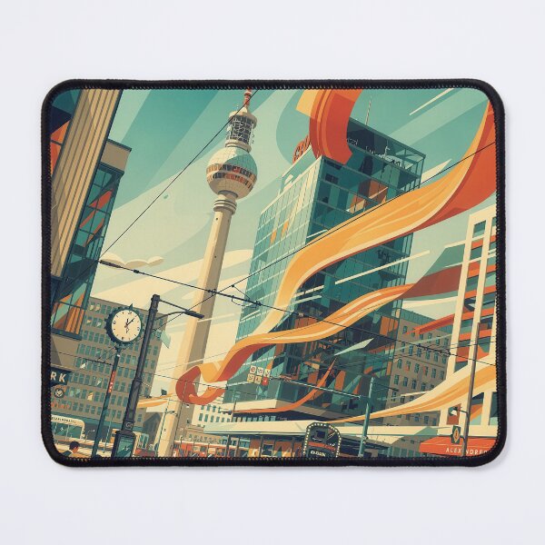 Item preview, Alexanderplatz Berlin – Modern Retro Cityscape Travel Poster designed and sold by Earth Celebration Designs.