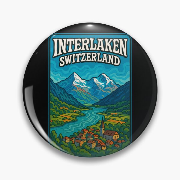 Item preview, Interlaken City Switzerland Alps designed and sold by TomFrontierArt.