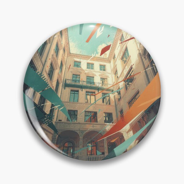 Item preview, Hackesche Höfe Berlin – Modern Retro Courtyard Architecture Poster designed and sold by Earth Celebration Designs.