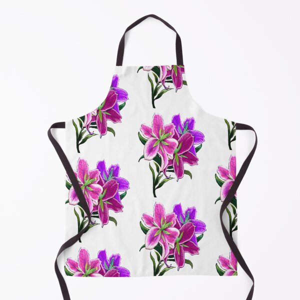 Item preview, Flowers of spring Lily Lilly flower painting - Stargazer oriental tiger lily bouquet of bloom with green leaves and stem Botanical Garden Gardener Gardening Lillies designed and sold by Artonmytee.