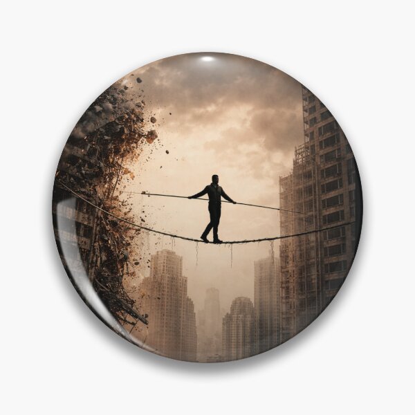 Item preview, Tightrope Walker Between Collapsing Skyscrapers designed and sold by Beaurozier.