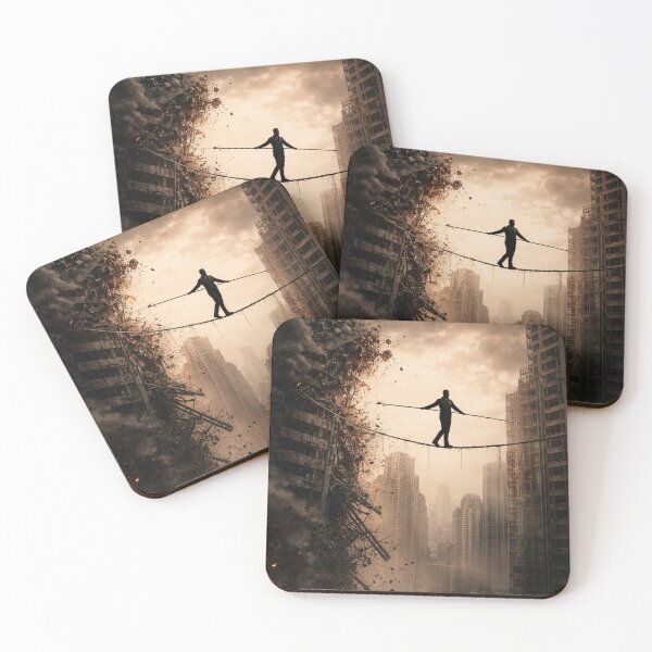 Item preview, Tightrope Walker Between Collapsing Skyscrapers designed and sold by Beaurozier.