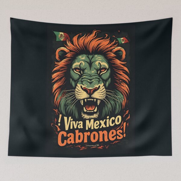 Item preview, Viva Mexico Cabrones – Lion Heart Mexican Pride Design designed and sold by owi-art.