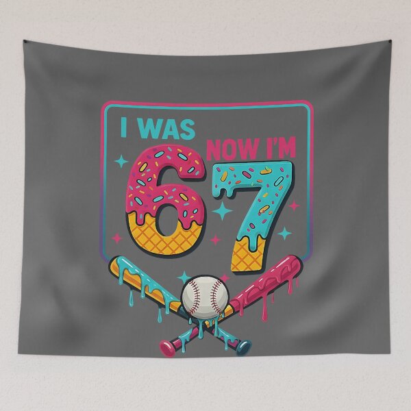 Item preview, I was 6 Now Im 7 Ice Cream Drip Baseball for Men Women Kids designed and sold by KristineLi.