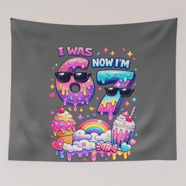 Item preview, I was 6 Now I'm 7 Ice Cream Dripping 67 Meme Kids Birthday 1 designed and sold by KristineLi.