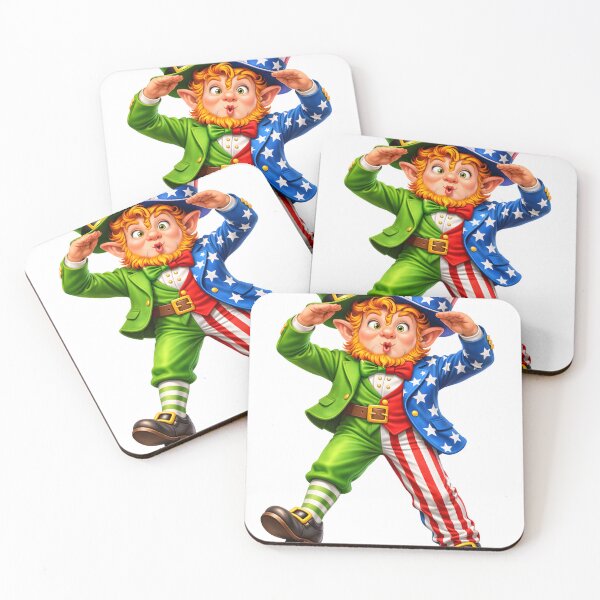 Item preview, Irish American Leprechaun – Patriotic USA Ireland St. Patrick’s Day designed and sold by Rough Sketches – Ireland Inspired Art.