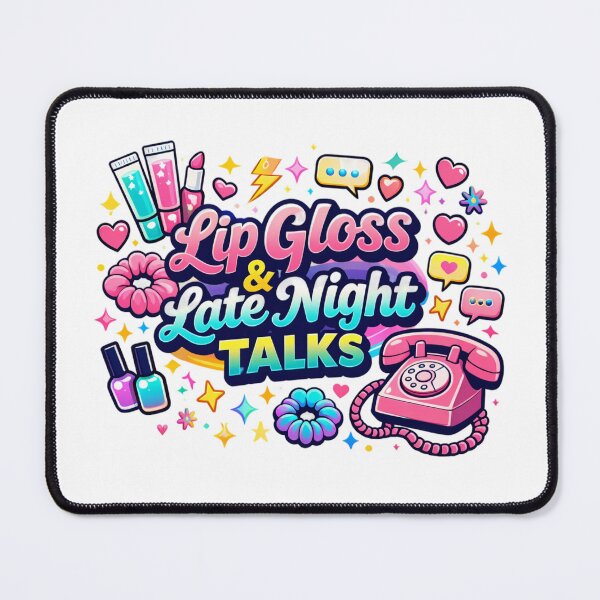 Item preview, Lip Gloss & Late Night Talks Shirt – Retro 90s Sleepover Aesthetic Tee | Vintage Girl Nostalgia designed and sold by MEMORY-LN-Tees.