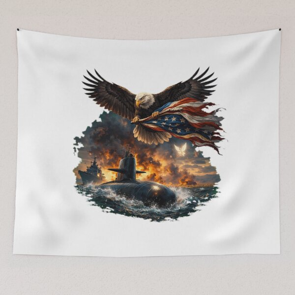 Item preview, Patriotic Eagle and Submarine designed and sold by TailTraceDesign.