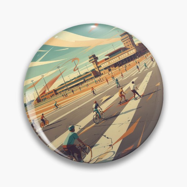 Item preview, Tempelhofer Feld Berlin – Modern Retro Urban Landscape Poster designed and sold by Earth Celebration Designs.