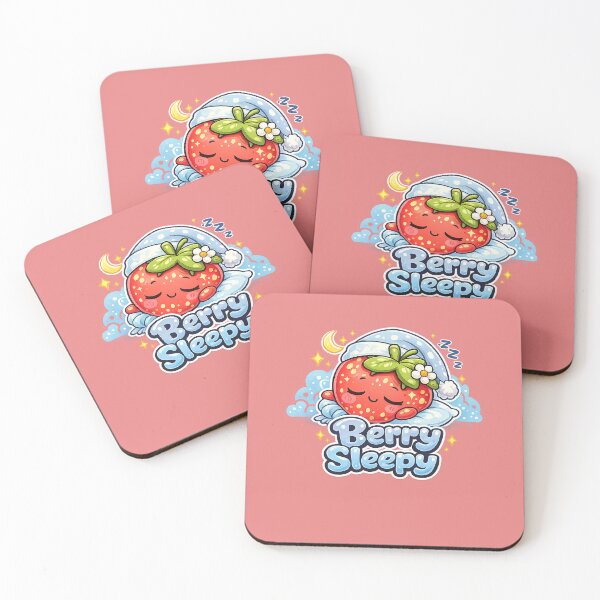 Item preview, Berry Sleepy – Kawaii Strawberry Asleep Under the Moon | Cute Character designed and sold by apanoracar.