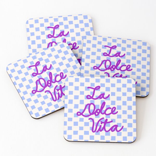 Item preview, La Dolce Vita Sweet Life Italian Quote Blue Checkered Minimalist designed and sold by MaiZephyr.