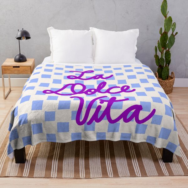 Item preview, La Dolce Vita Sweet Life Italian Quote Blue Checkered Minimalist designed and sold by MaiZephyr.