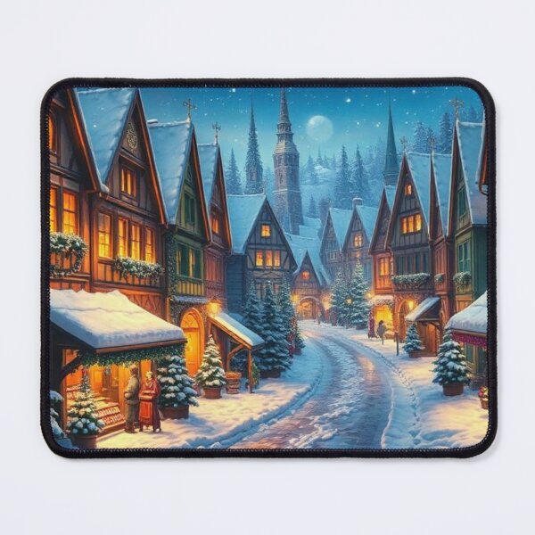 Item preview, Cozy Snowy Christmas Village Night designed and sold by AnonArts097.