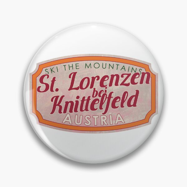 Item preview, St. Lorenzen bei Knittelfeld, Austria, Steiermark, Ski, textured skiing badge designed and sold by Wanderful-roads.