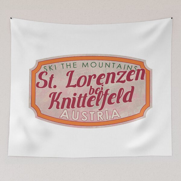 Item preview, St. Lorenzen bei Knittelfeld, Austria, Steiermark, Ski, textured skiing badge designed and sold by Wanderful-roads.