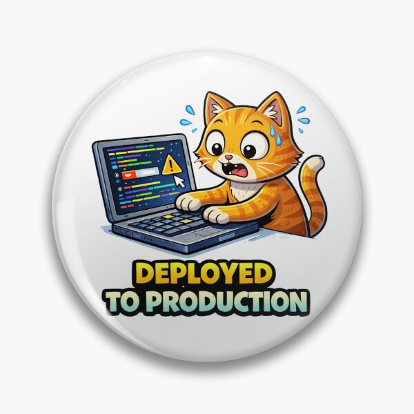 Item preview, Deployed To Production Nervous Developer Cat designed and sold by the-dovlat.