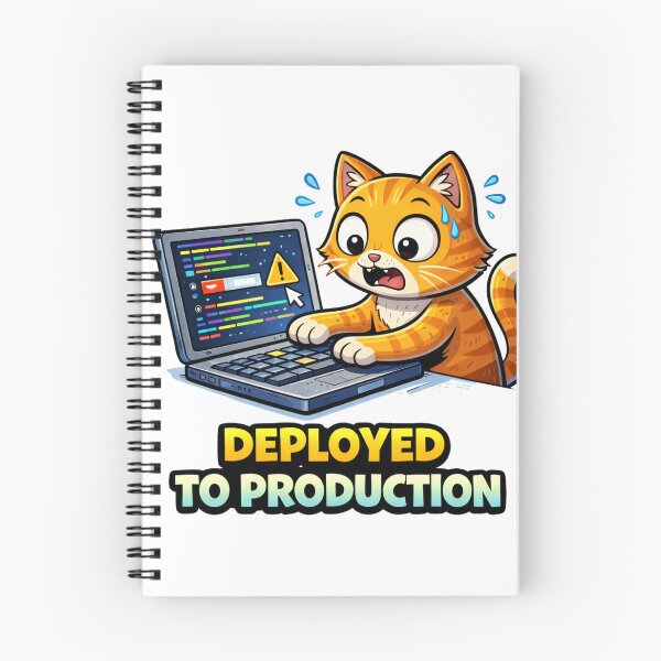 Item preview, Deployed To Production Nervous Developer Cat designed and sold by the-dovlat.