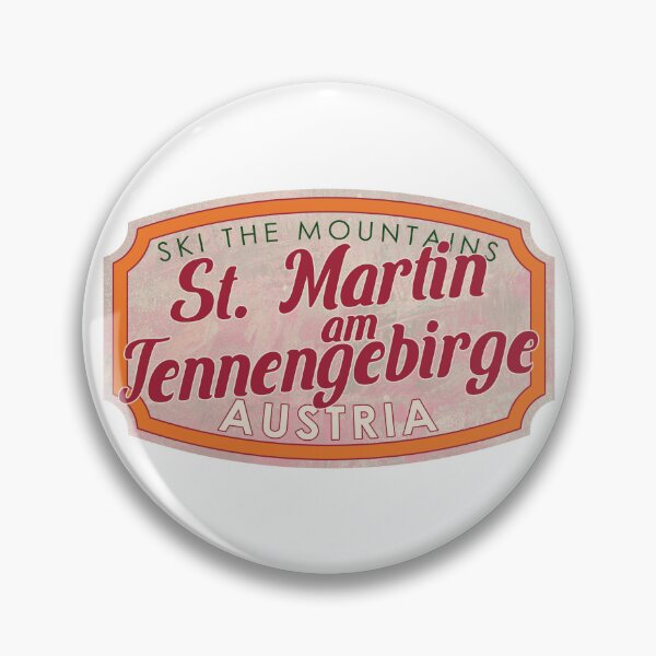 Item preview, St. Martin am Tennengebirge, Austria, Salzburg, Ski, textured skiing badge designed and sold by Wanderful-roads.