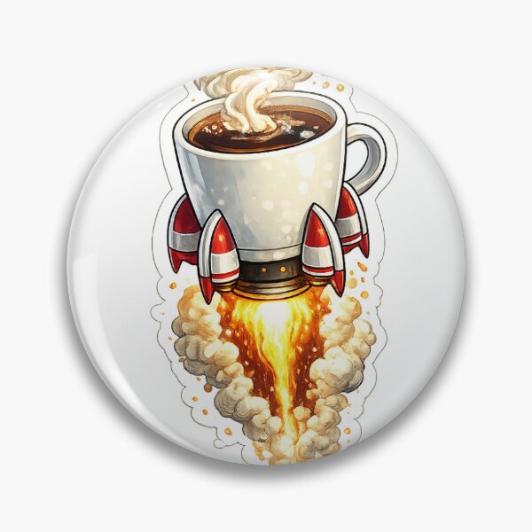 Item preview, Rocket Coffee Cup Sticker – Funny Space Coffee Launch Design designed and sold by Veldora-Tempest.