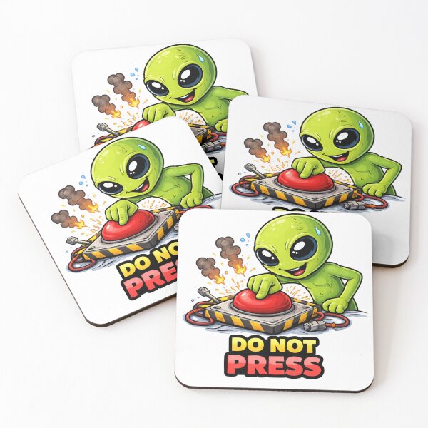 Item preview, Do Not Press Funny Alien Button designed and sold by the-dovlat.