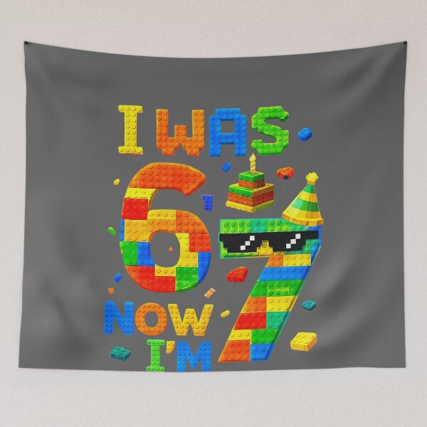 Item preview, I was 6 Now I'm 7 Meme 67 Birthday Boy Gifts for Boys Kids designed and sold by KristineLi.