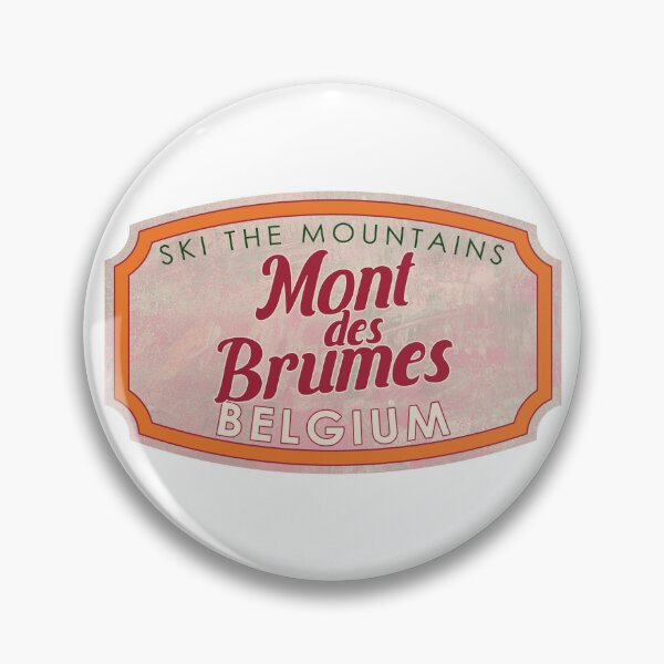 Item preview, Mont des Brumes, Belgium, Stoumont, Ski, textured skiing badge designed and sold by Wanderful-roads.
