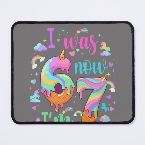 Item preview, I was 6 Now I'm 7 Meme Unicorn Ice Cream Cone 7th Birthday designed and sold by KristineLi.