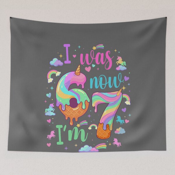 Item preview, I was 6 Now I'm 7 Meme Unicorn Ice Cream Cone 7th Birthday designed and sold by KristineLi.