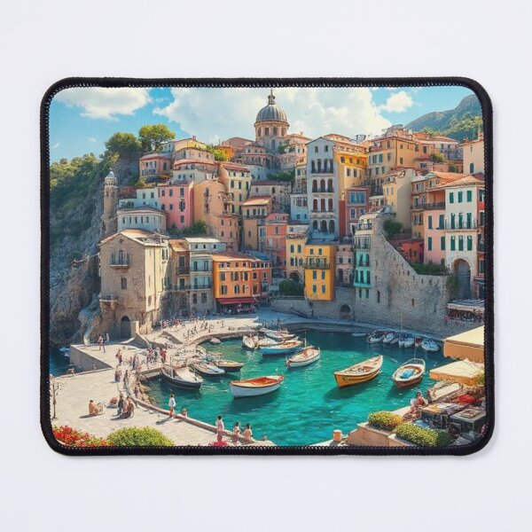 Item preview, Colourful Mediterranean Coastal Village designed and sold by AnonArts097.