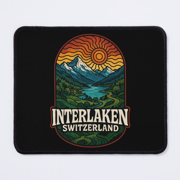 Item preview, Interlaken City Switzerland Travel Retro designed and sold by TomFrontierArt.