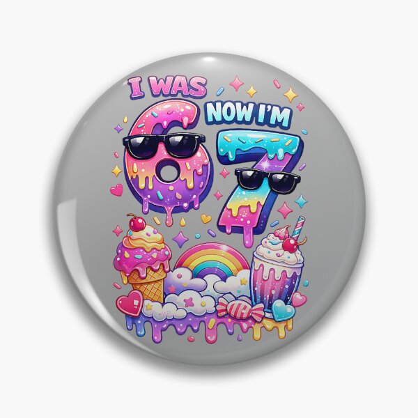 Item preview, I was 6 Now I'm 7 Ice Cream Dripping 67 Meme Kids Birthday designed and sold by GreggRoss.