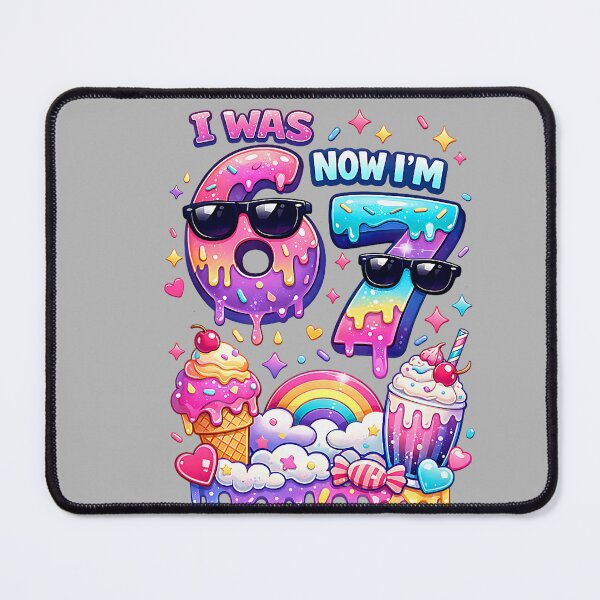Item preview, I was 6 Now I'm 7 Ice Cream Dripping 67 Meme Kids Birthday designed and sold by GreggRoss.