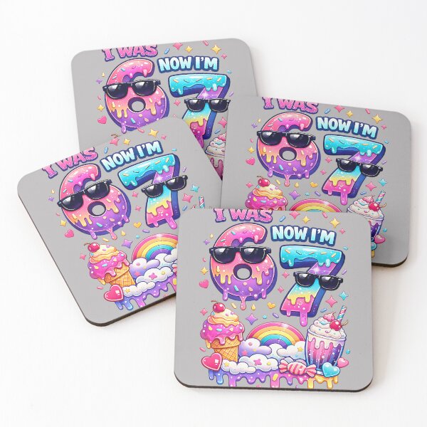 Item preview, I was 6 Now I'm 7 Ice Cream Dripping 67 Meme Kids Birthday designed and sold by GreggRoss.