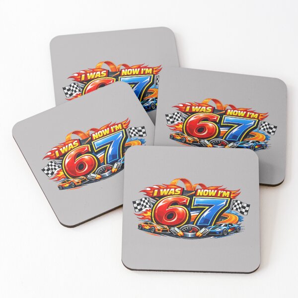 Item preview, I was 6 Now I'm 7 Six Seven Car Racer 67 Meme Birthday Party designed and sold by GreggRoss.