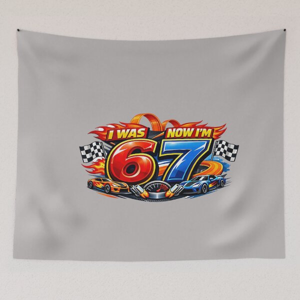 Item preview, I was 6 Now I'm 7 Six Seven Car Racer 67 Meme Birthday Party designed and sold by GreggRoss.