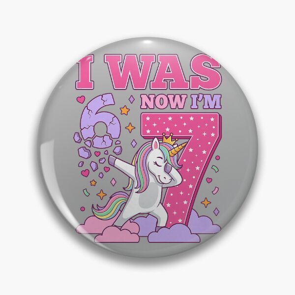 Item preview, I was 6 Now I'm 7 Unicorn Girl 6 7 Birthday unicorn designed and sold by GreggRoss.