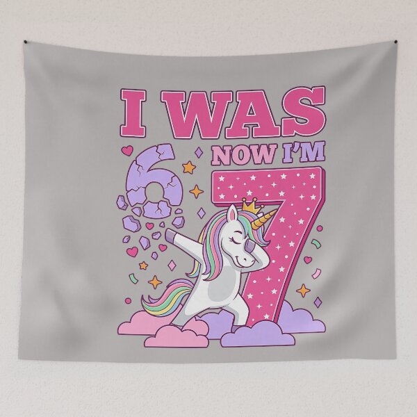 Item preview, I was 6 Now I'm 7 Unicorn Girl 6 7 Birthday unicorn designed and sold by GreggRoss.