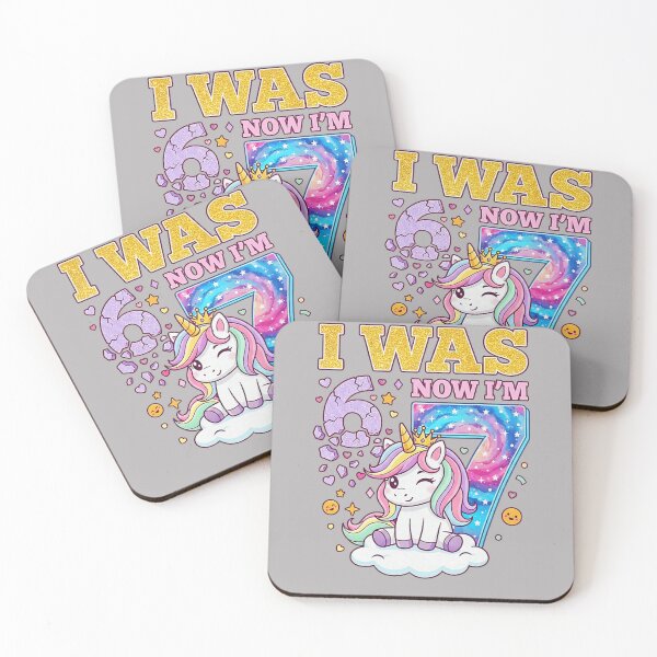 Item preview, I was 6 Now I'm 7 Unicorn Girl 6 7 Birthday unicorn designed and sold by GreggRoss.