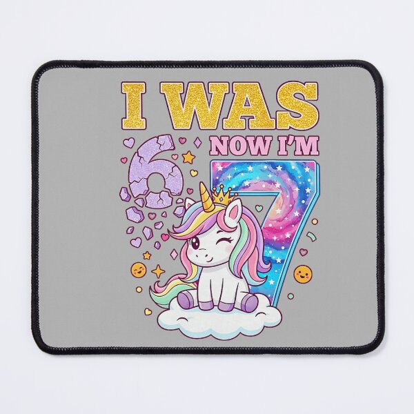 Item preview, I was 6 Now I'm 7 Unicorn Girl 6 7 Birthday unicorn designed and sold by GreggRoss.