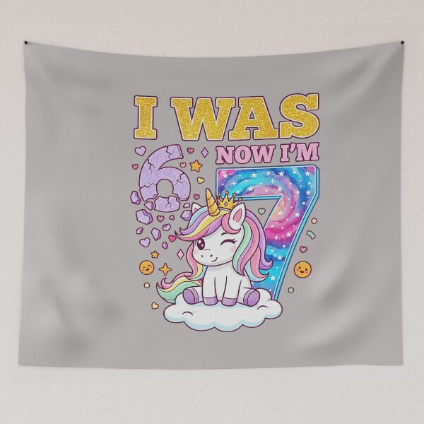 Item preview, I was 6 Now I'm 7 Unicorn Girl 6 7 Birthday unicorn designed and sold by GreggRoss.
