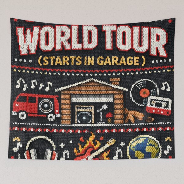 Item preview, World Tour Garage Band Musician Knitting Pattern Retro designed and sold by Mauswohn.