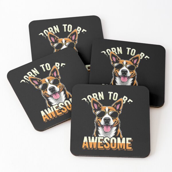 Item preview, Born To Be Awesome Dog with Sunglasses – Cool Confident Dog Lover Gift, Funny Proud Dog Design designed and sold by YourTrendyTees.