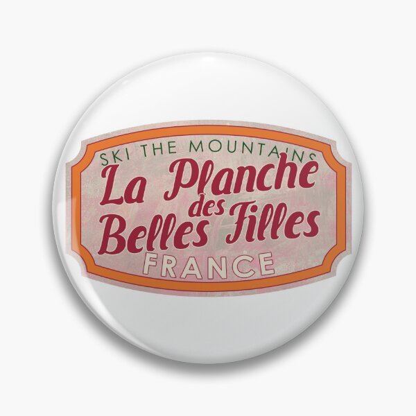 Item preview, La Planche des Belles Filles, France, Vosges, Ski, textured skiing badge designed and sold by Wanderful-roads.