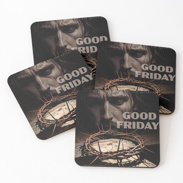 Item preview, Good Friday Christian Cross Poster – Crown of Thorns and Nails, Jesus Sacrifice Religious Artwork designed and sold by CrossCrafted.