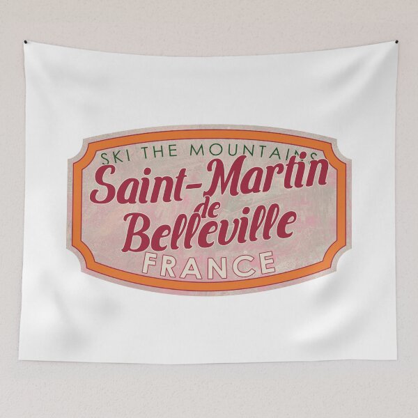 Item preview, Saint-Martin-de-Belleville, France, Alpes du Nord, Ski, textured skiing badge designed and sold by Wanderful-roads.