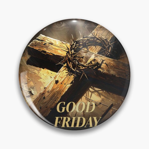 Item preview, Good Friday Christian Cross Poster – Crown of Thorns and Nails, Jesus Sacrifice Religious Artwork designed and sold by CrossCrafted.