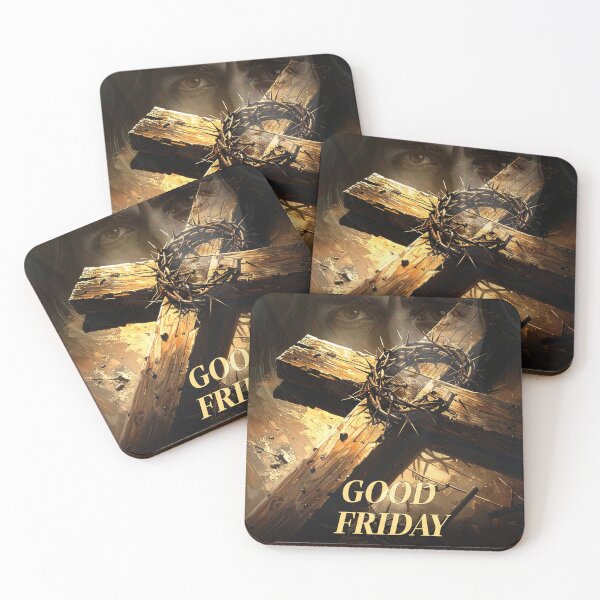 Item preview, Good Friday Christian Cross Poster – Crown of Thorns and Nails, Jesus Sacrifice Religious Artwork designed and sold by CrossCrafted.
