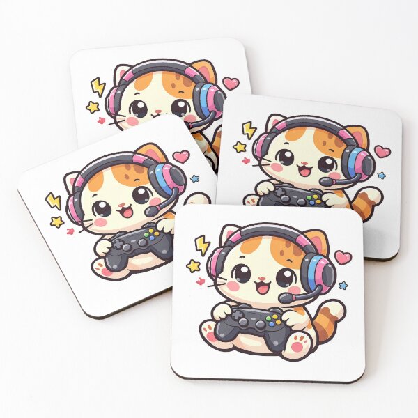 Item preview, Cute Gamer Cat Sticker designed and sold by Barkybond.