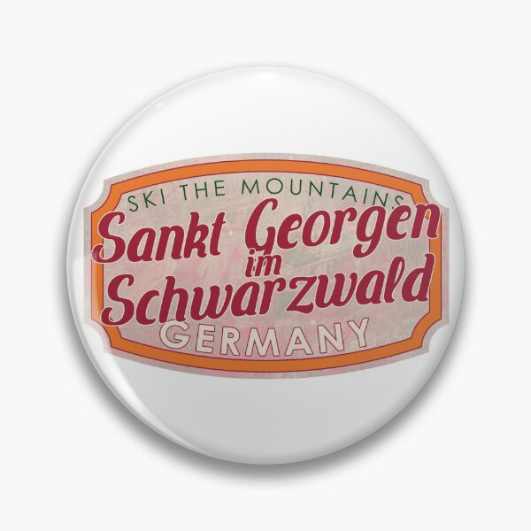Item preview, Sankt Georgen im Schwarzwald, Germany, Baden-Württemberg, Ski, textured skiing badge designed and sold by Wanderful-roads.