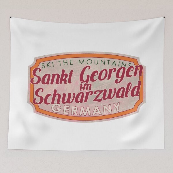 Item preview, Sankt Georgen im Schwarzwald, Germany, Baden-Württemberg, Ski, textured skiing badge designed and sold by Wanderful-roads.